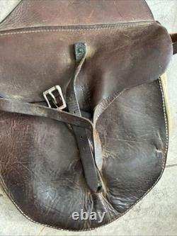 Vintage Leather Saddle Double Pommel bags Horse Ranch Cowboy Western Tack
