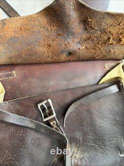 Vintage Leather Saddle Double Pommel bags Horse Ranch Cowboy Western Tack
