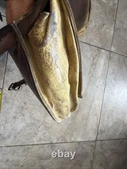 Vintage Leather Saddle Double Pommel bags Horse Ranch Cowboy Western Tack