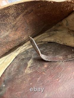 Vintage Leather Saddle Double Pommel bags Horse Ranch Cowboy Western Tack