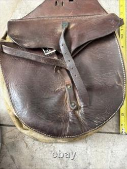 Vintage Leather Saddle Double Pommel bags Horse Ranch Cowboy Western Tack
