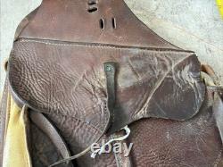 Vintage Leather Saddle Double Pommel bags Horse Ranch Cowboy Western Tack