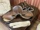 Vintage Leather Saddle Set With Hs Herm Sprenger Stirrups 12.4cm & Fleck Crop