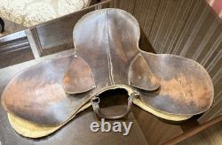 Vintage Leather Saddle Set with HS Herm Sprenger Stirrups 12.4cm & FLECK Crop