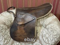 Vintage Leather Saddle Set with HS Herm Sprenger Stirrups 12.4cm & FLECK Crop