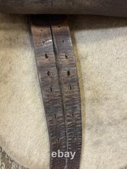 Vintage Leather Saddle Set with HS Herm Sprenger Stirrups 12.4cm & FLECK Crop