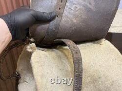 Vintage Leather Saddle Set with HS Herm Sprenger Stirrups 12.4cm & FLECK Crop