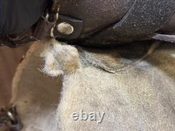 Vintage Leather Saddle Set with HS Herm Sprenger Stirrups 12.4cm & FLECK Crop