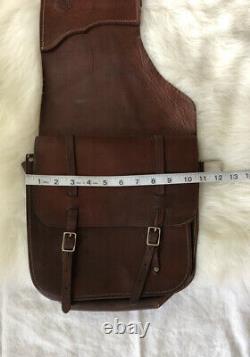 Vintage Leather Western Trail Horse Saddle Bags Tack or Decor