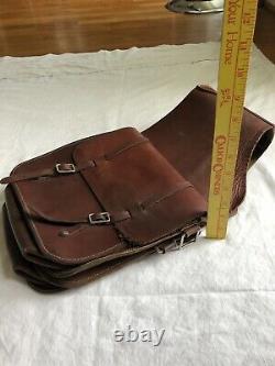 Vintage Leather Western Trail Horse Saddle Bags Tack or Decor