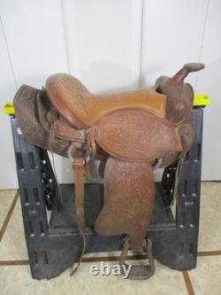 Vintage Leather Western Trail Style Horse Riding Saddle Model #1432