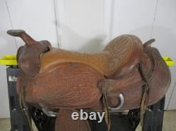 Vintage Leather Western Trail Style Horse Riding Saddle Model #1432