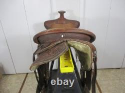 Vintage Leather Western Trail Style Horse Riding Saddle Model #1432