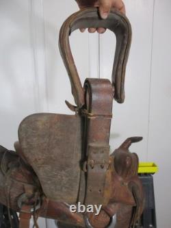 Vintage Leather Western Trail Style Horse Riding Saddle Model #1432