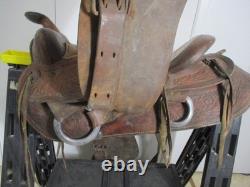 Vintage Leather Western Trail Style Horse Riding Saddle Model #1432