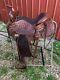 Vintage Leather Stitched Western Horse Saddle W Tooling #030 Orrville