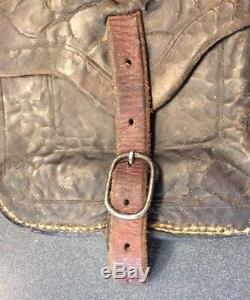 Vintage Maker Marked Otto F. Ernst Cowboy Western Leather Saddle Bags Wyoming