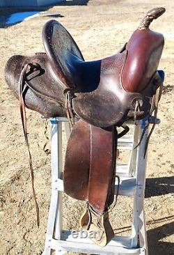 Vintage Marked Saddle #529 4927 11½ Seat Tooled