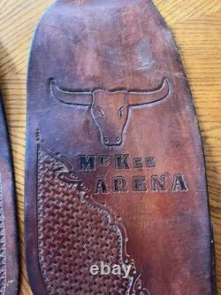 Vintage McKee Arena Saddle Fenders Oklahoma RARE Western Rodeo Tooled Leather