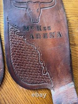 Vintage McKee Arena Saddle Fenders Oklahoma RARE Western Rodeo Tooled Leather