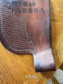 Vintage McKee Arena Saddle Fenders Oklahoma RARE Western Rodeo Tooled Leather