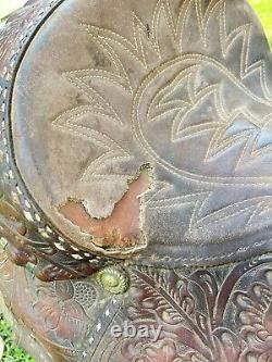 Vintage McLelland's Equitation Seat Western Buck Stitched Saddle -Needs some TLC