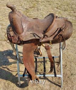 Vintage N. Porter Co. 14 Steer Wrestlimg Saddle As Is