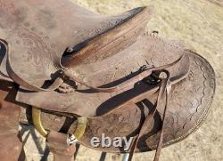 Vintage N. Porter Co. 14 Steer Wrestlimg Saddle As Is
