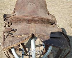 Vintage N. Porter Co. 14 Steer Wrestlimg Saddle As Is