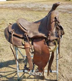 Vintage N. Porter Co. 14 Steer Wrestlimg Saddle As Is