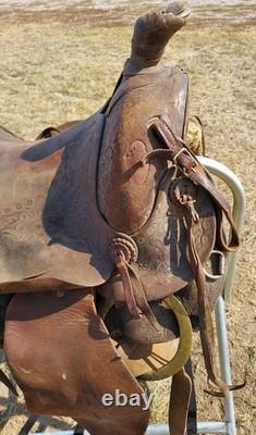 Vintage N. Porter Co. 14 Steer Wrestlimg Saddle As Is