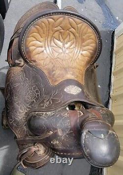 Vintage Olsen Nolte Western Saddle Visalia Stirrups