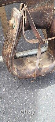 Vintage Olsen Nolte Western Saddle Visalia Stirrups