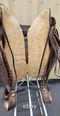 Vintage Olsen Nolte Western Saddle Visalia Stirrups