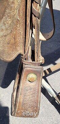 Vintage Olsen Nolte Western Saddle Visalia Stirrups