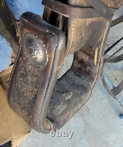 Vintage Olsen Nolte Western Saddle Visalia Stirrups