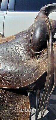 Vintage Olsen Nolte Western Saddle Visalia Stirrups