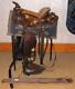 Vintage Original Usa Made Leather Western Saddle 17 & Girth