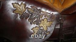 Vintage Original USA Made Leather Western Saddle 17 & Girth