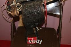 Vintage Ornate Leather Pony Horse Western Cowboy Saddle Wood Stirrups Childs