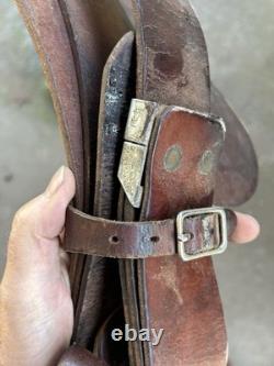 Vintage Pair Leather Western Saddle Fenders complete with Stirrups FREE SHIP