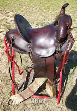 Vintage R. T Frazier Pueblo Colo. High Back Buckaroo Western Saddle 14½ seat