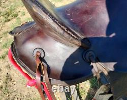 Vintage R. T Frazier Pueblo Colo. High Back Buckaroo Western Saddle 14½ seat