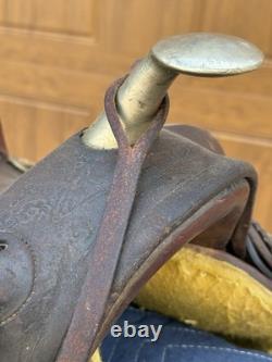Vintage R. T Frazier Pueblo Colo. High Back Buckaroo Western Saddle 14½ seat