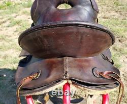 Vintage R. T Frazier Pueblo Colo. High Back Buckaroo Western Saddle 14½ seat
