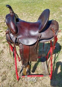 Vintage R. T Frazier Pueblo Colo. High Back Buckaroo Western Saddle 14½ seat