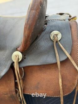 Vintage R. T Frazier Pueblo Colo. High Back Buckaroo Western Saddle 14½ seat