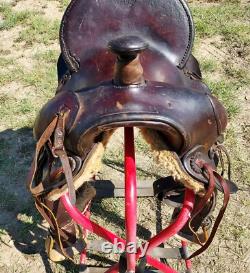 Vintage R. T Frazier Pueblo Colo. High Back Buckaroo Western Saddle 14½ seat