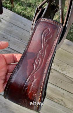 Vintage RED RANGER Western Trail pleasure Saddle, comfy padded 14' seat-Clean