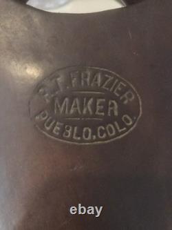 Vintage RT Frazier Pueblo Colorado Leather Equestrian Horse Saddle
